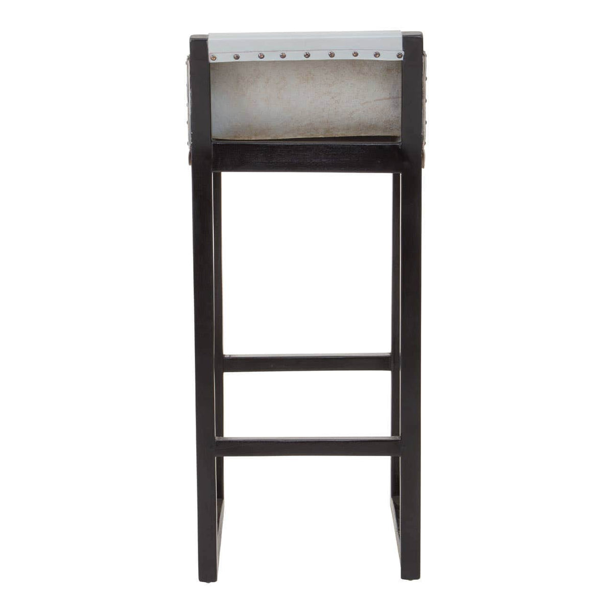 Kendari Grey Leather Bar Stool.