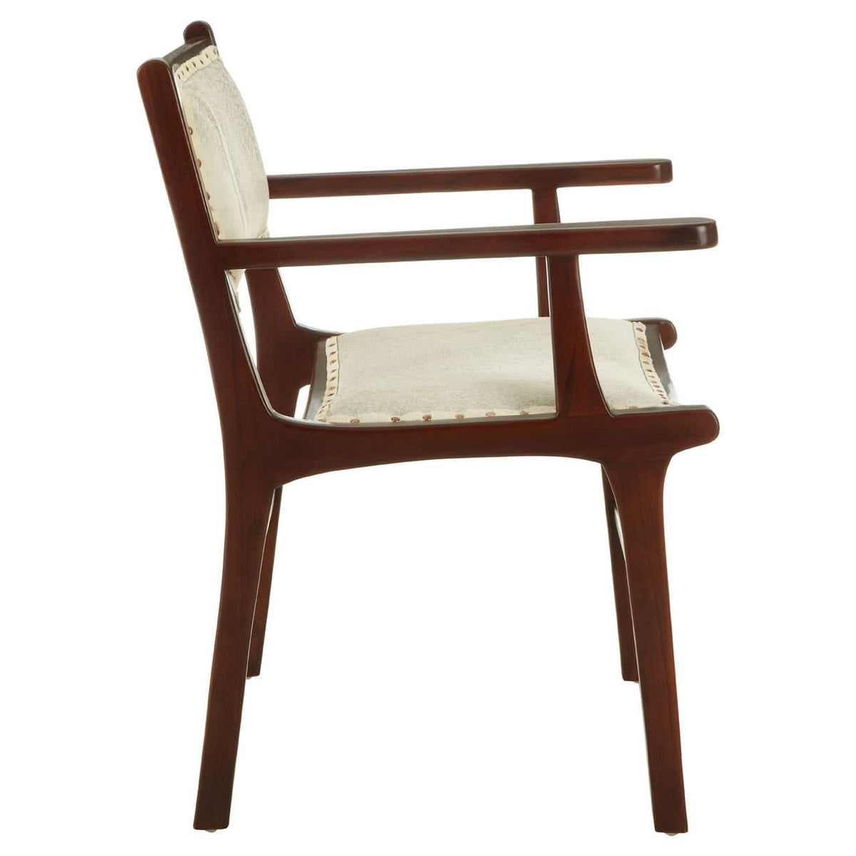 Kendari Leather Teak Wood Dining Chair.