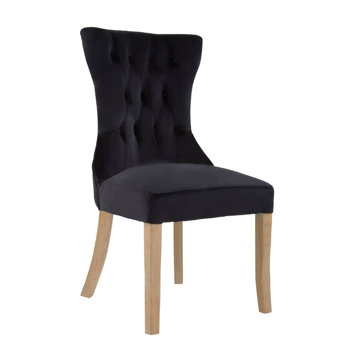 Kensington Townhouse Black Buttoned Dining Chair.