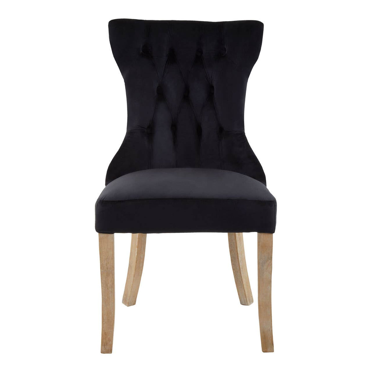 Kensington Townhouse Black Buttoned Dining Chair.