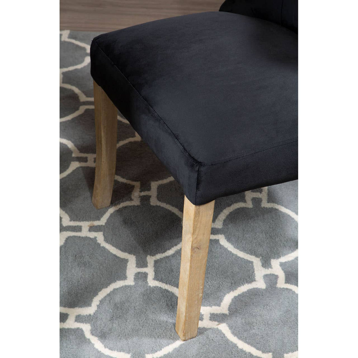 Kensington Townhouse Black Buttoned Dining Chair.