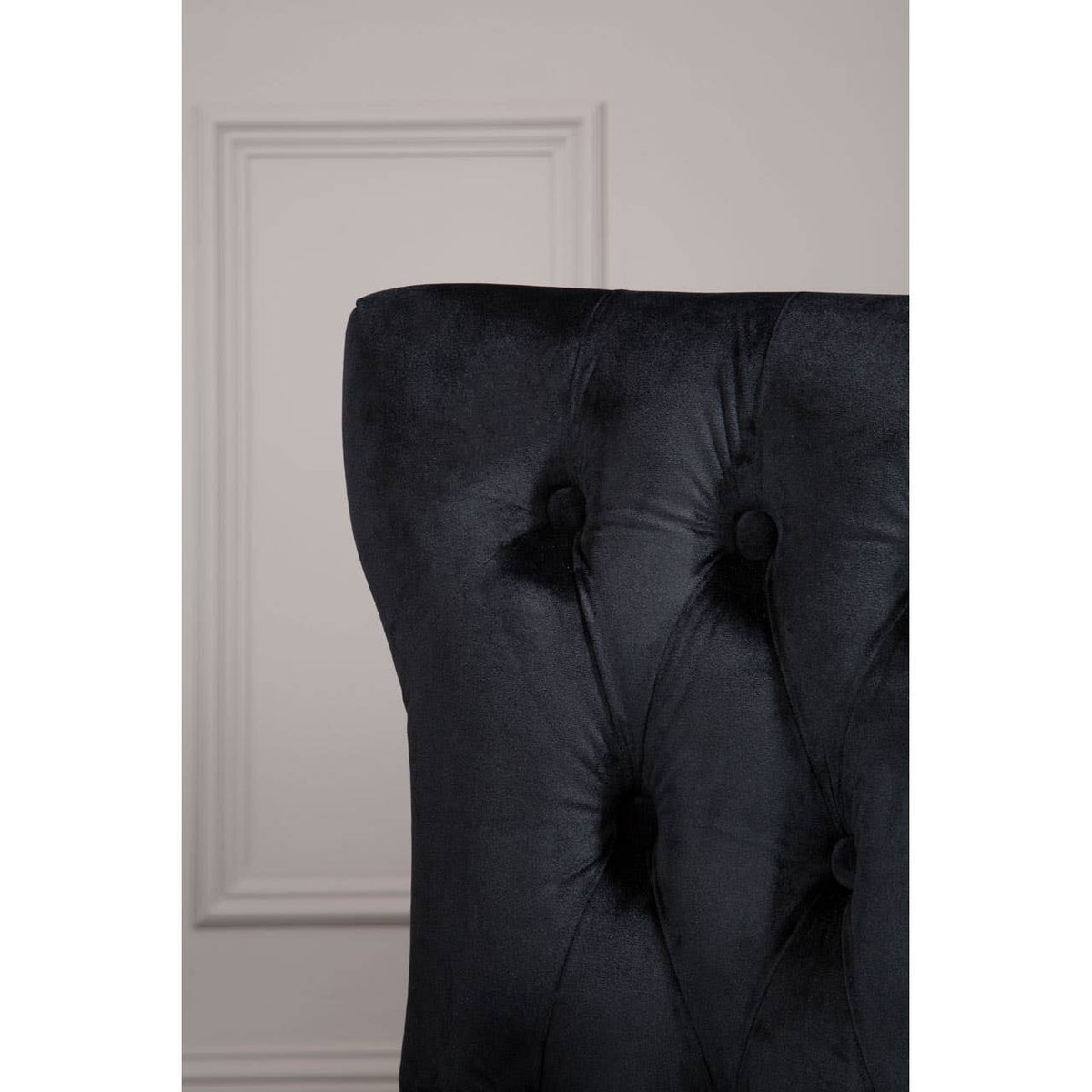 Kensington Townhouse Black Buttoned Dining Chair.