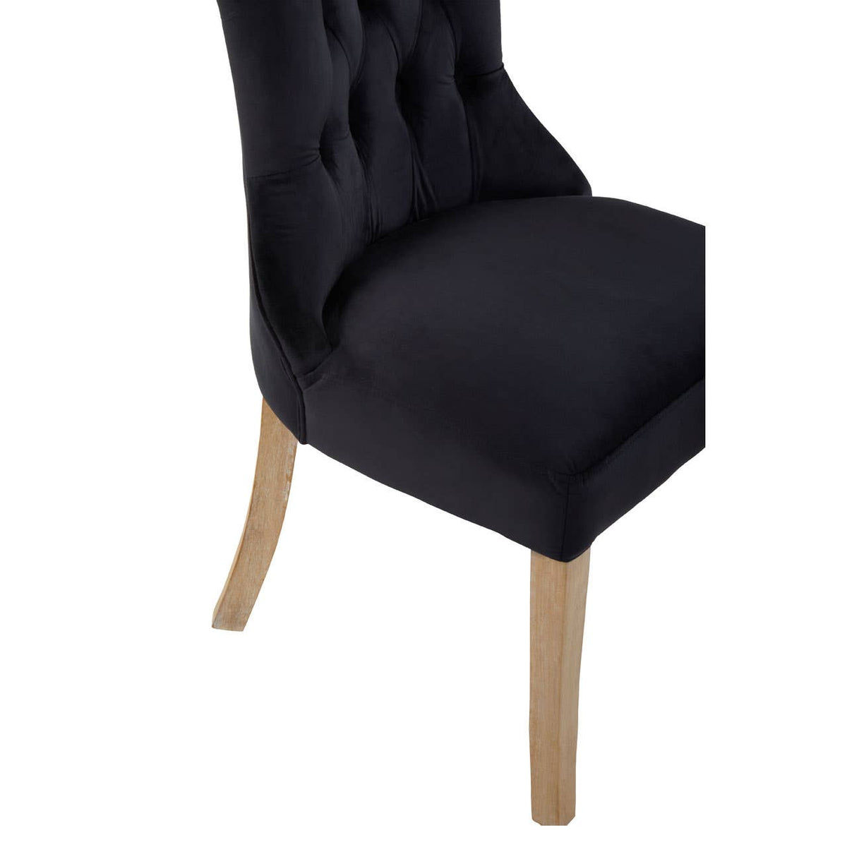 Kensington Townhouse Black Buttoned Dining Chair.