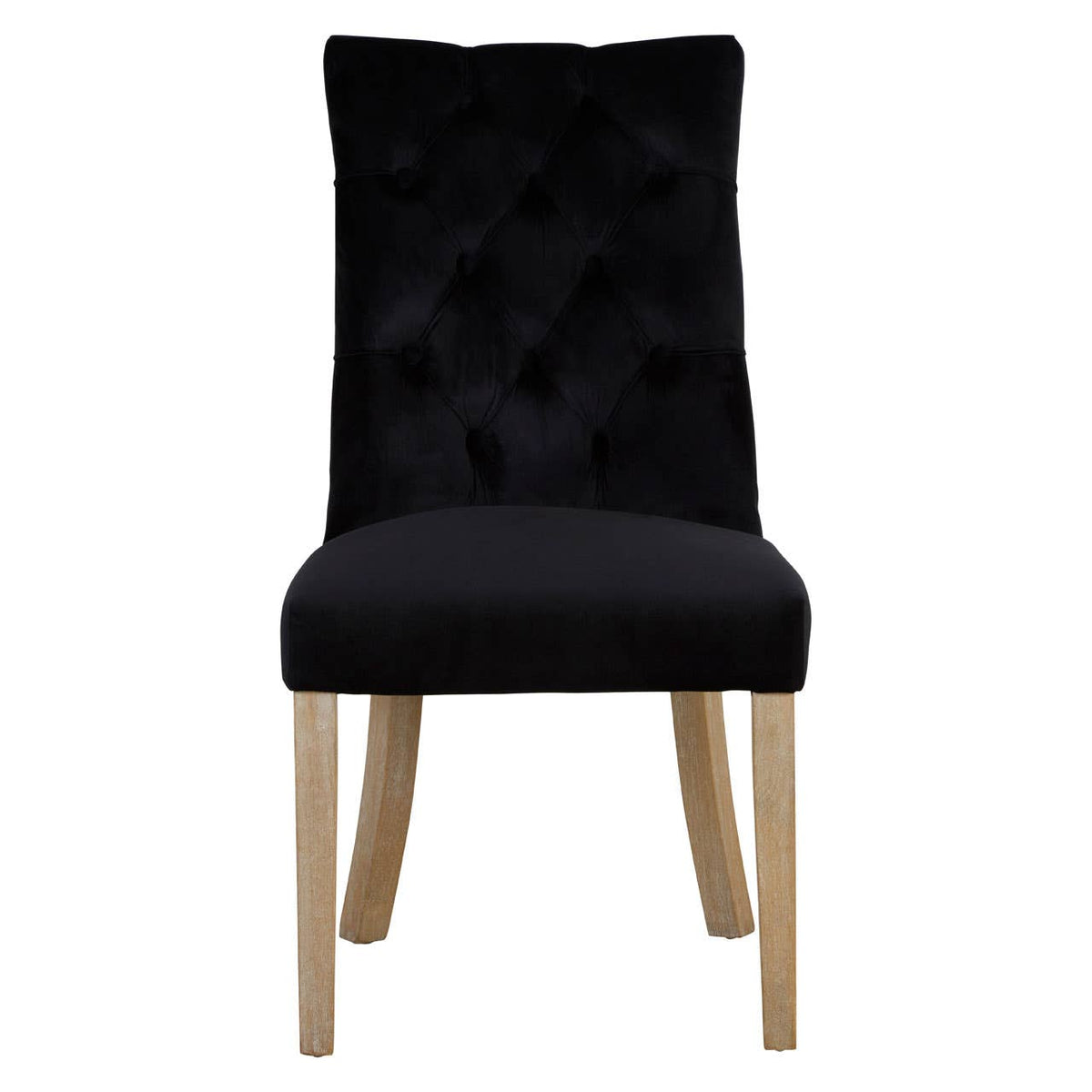 Kensington Townhouse Black Buttoned Dining Chair.