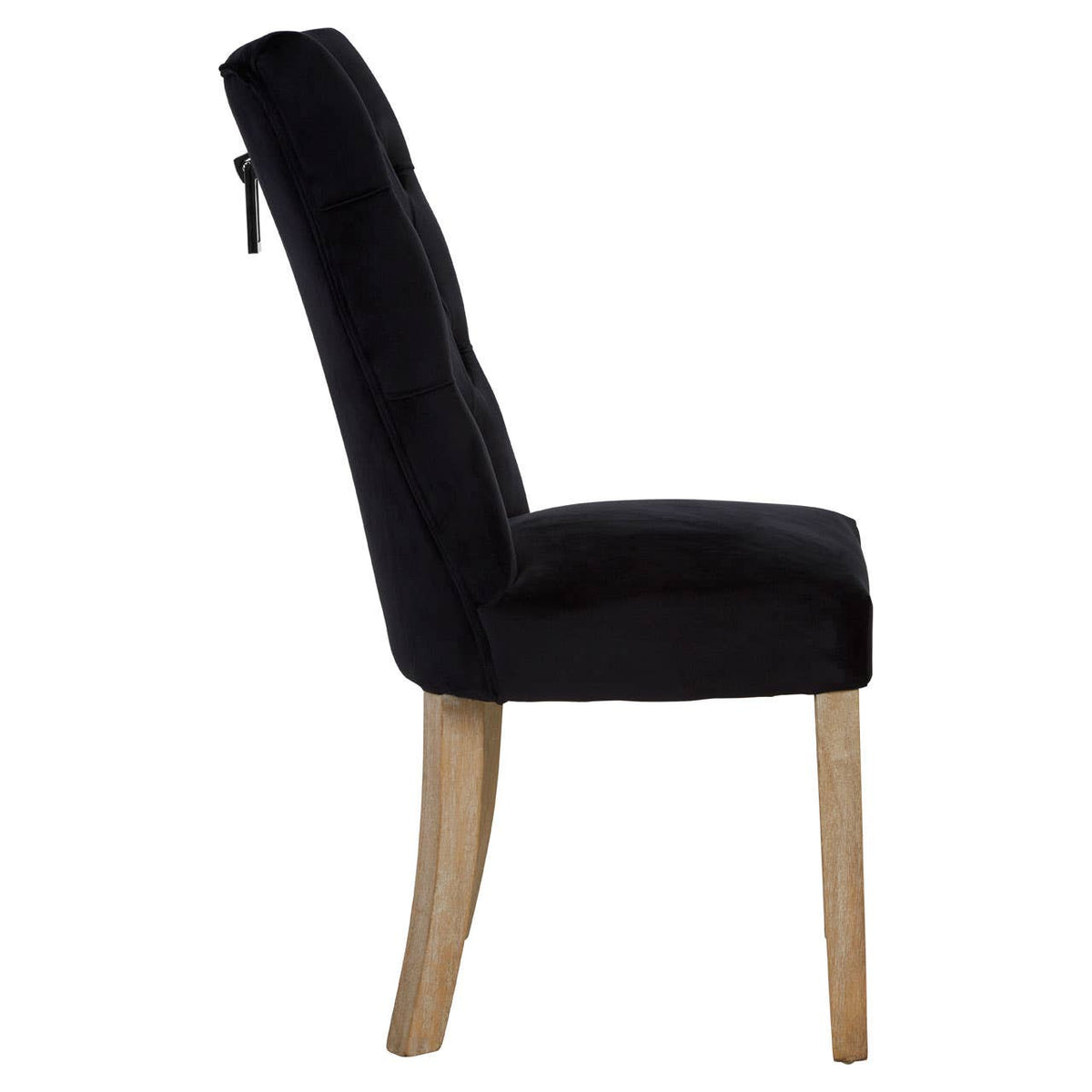 Kensington Townhouse Black Buttoned Dining Chair.