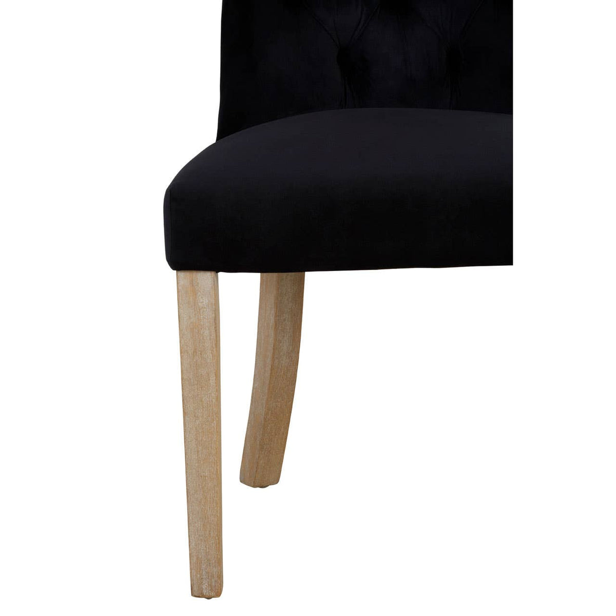 Kensington Townhouse Black Buttoned Dining Chair.