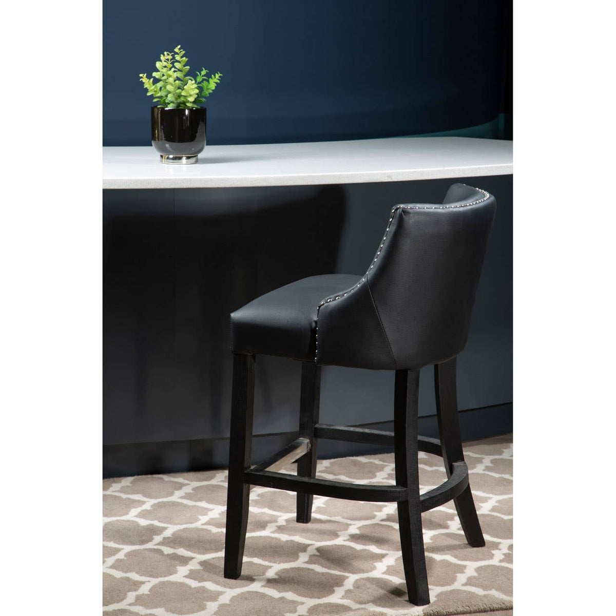 Kensington Townhouse Black Hevea Bar Chair.