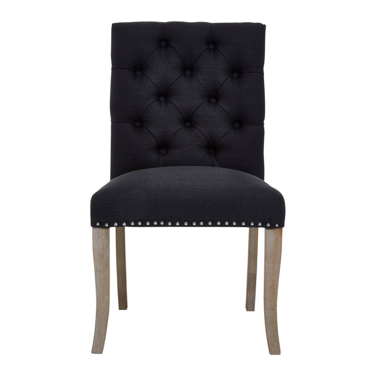 Kensington Townhouse Black Linen Dining Chair.