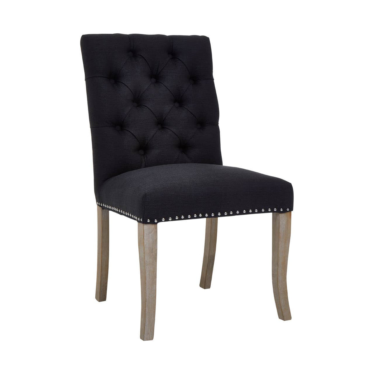 Kensington Townhouse Black Linen Dining Chair.