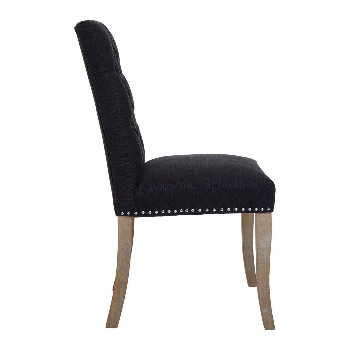 Kensington Townhouse Black Linen Dining Chair.