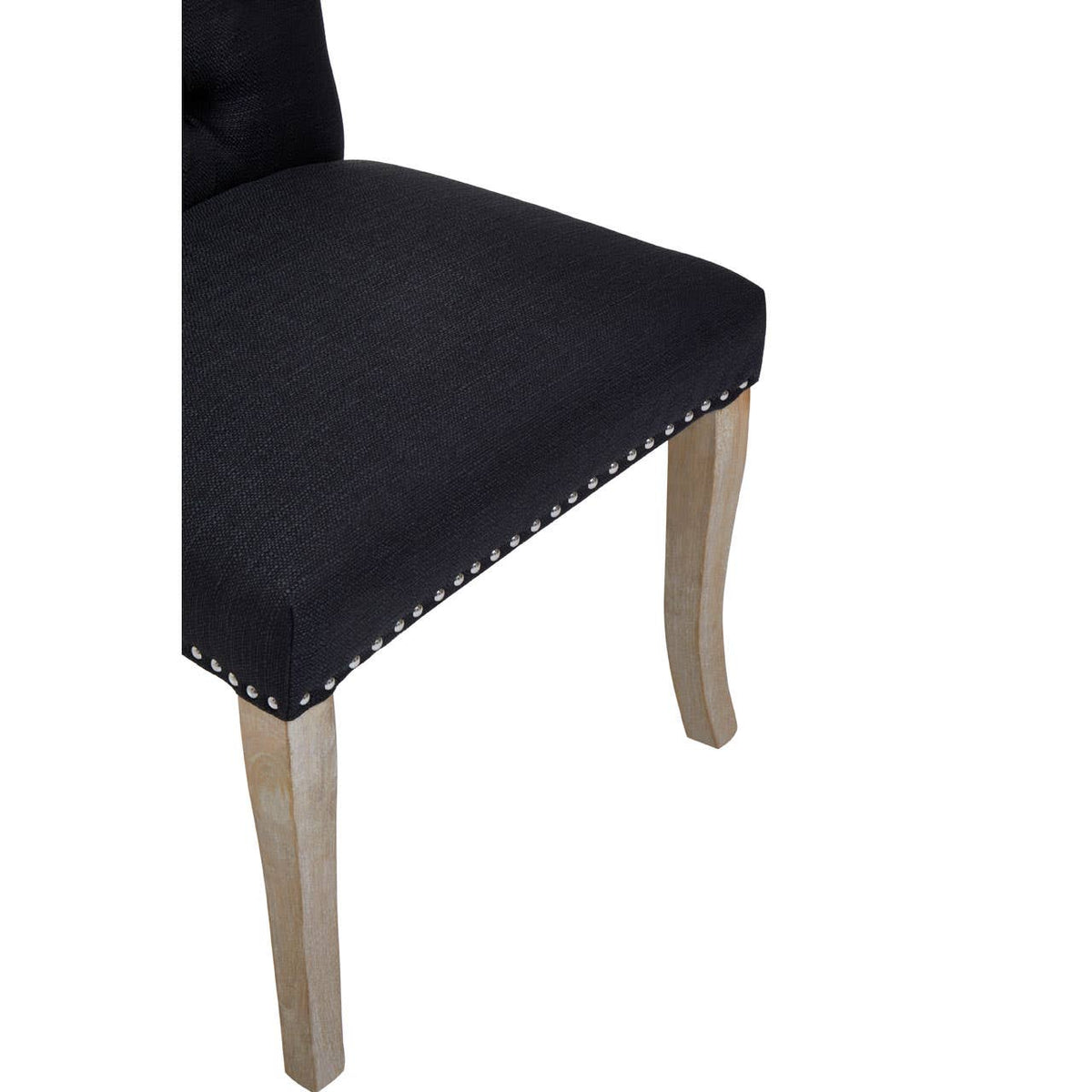 Kensington Townhouse Black Linen Dining Chair.