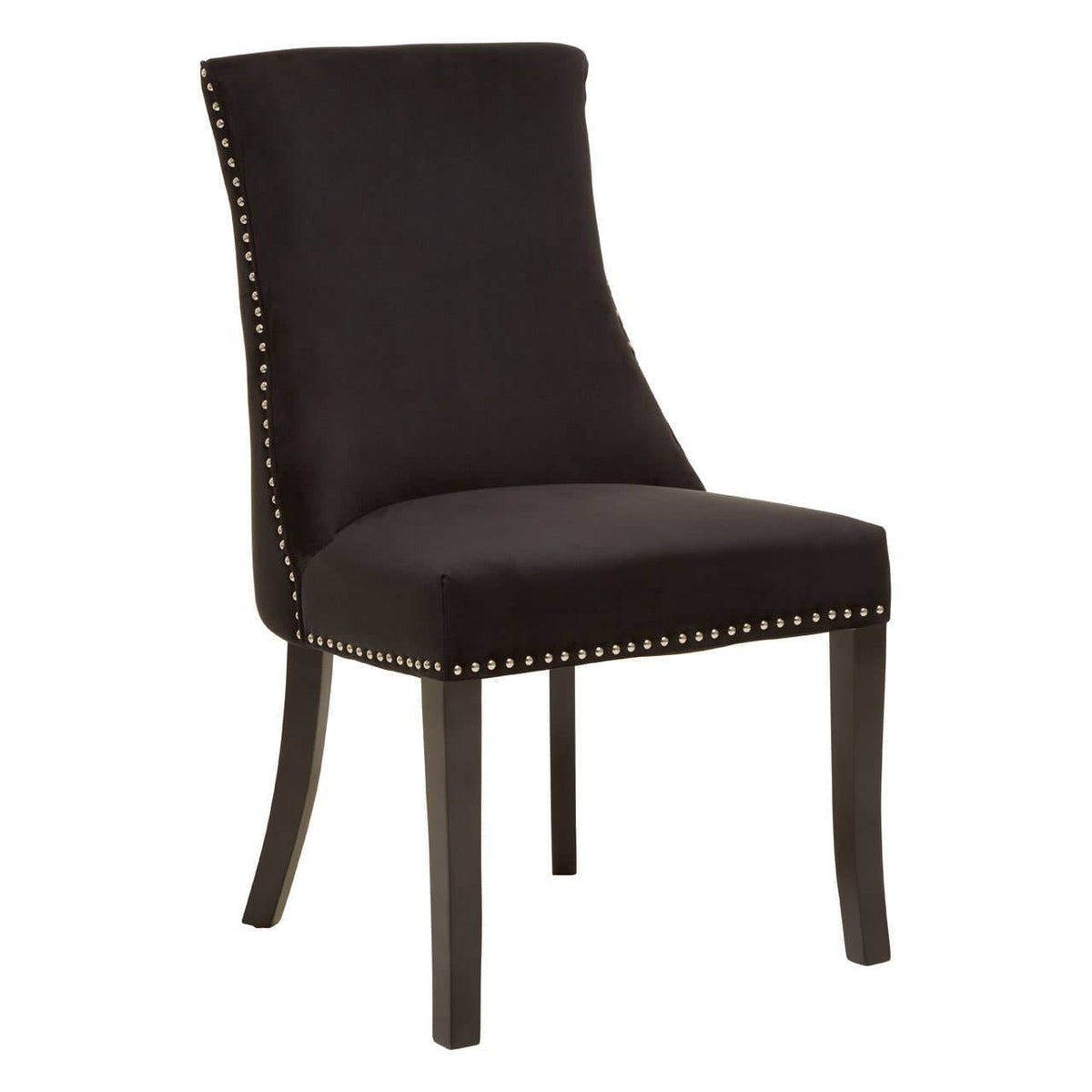 Kensington Townhouse Black Velvet Dining Chair.