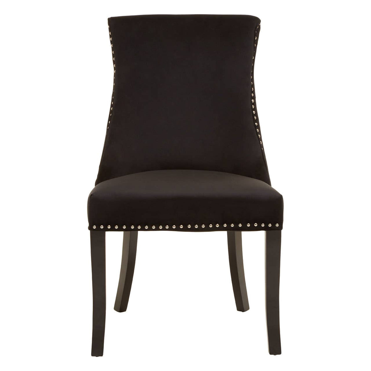 Kensington Townhouse Black Velvet Dining Chair.
