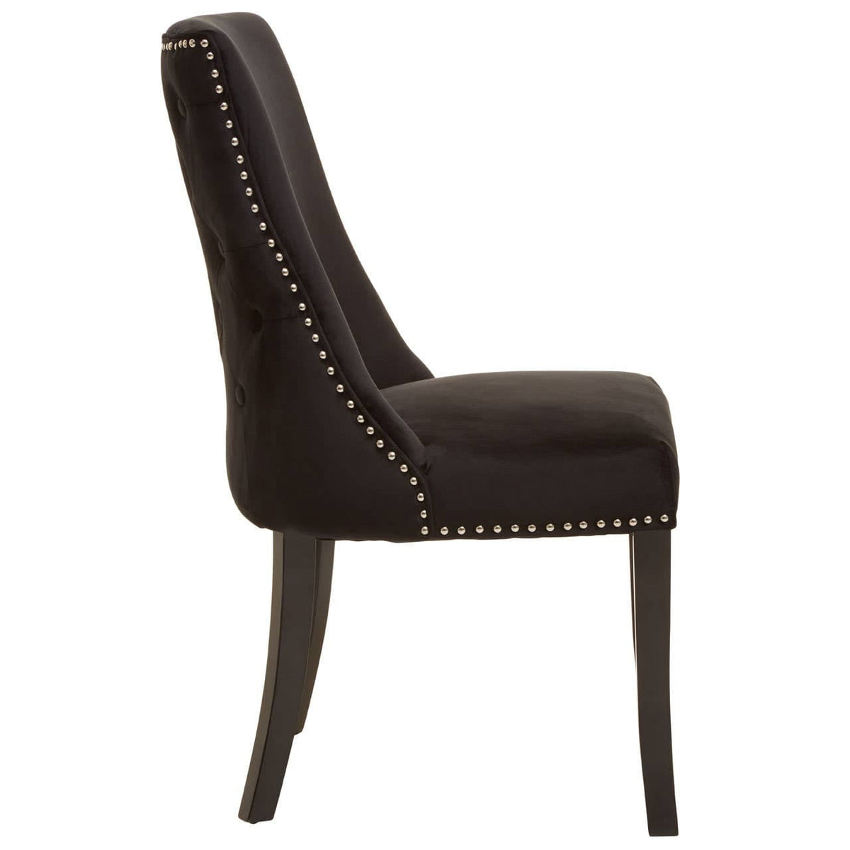 Kensington Townhouse Black Velvet Dining Chair.