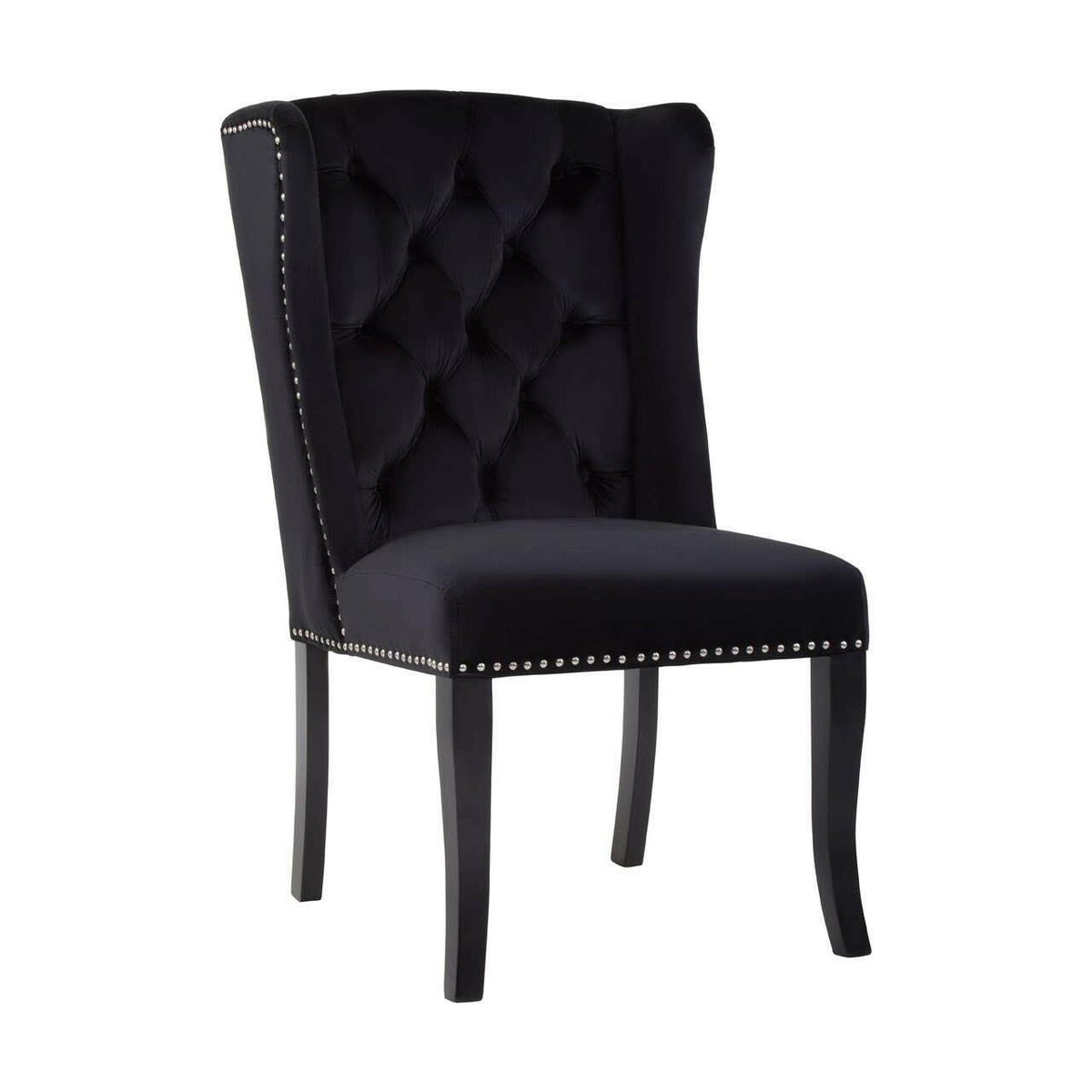Kensington Townhouse Black Velvet Dining Chair.