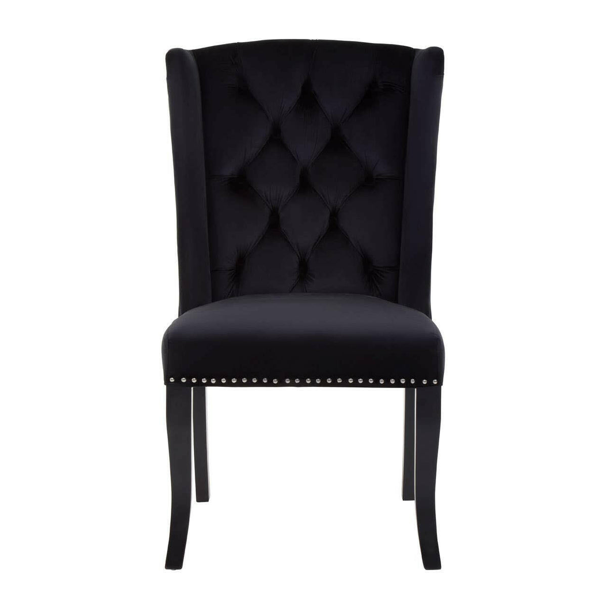 Kensington Townhouse Black Velvet Dining Chair.