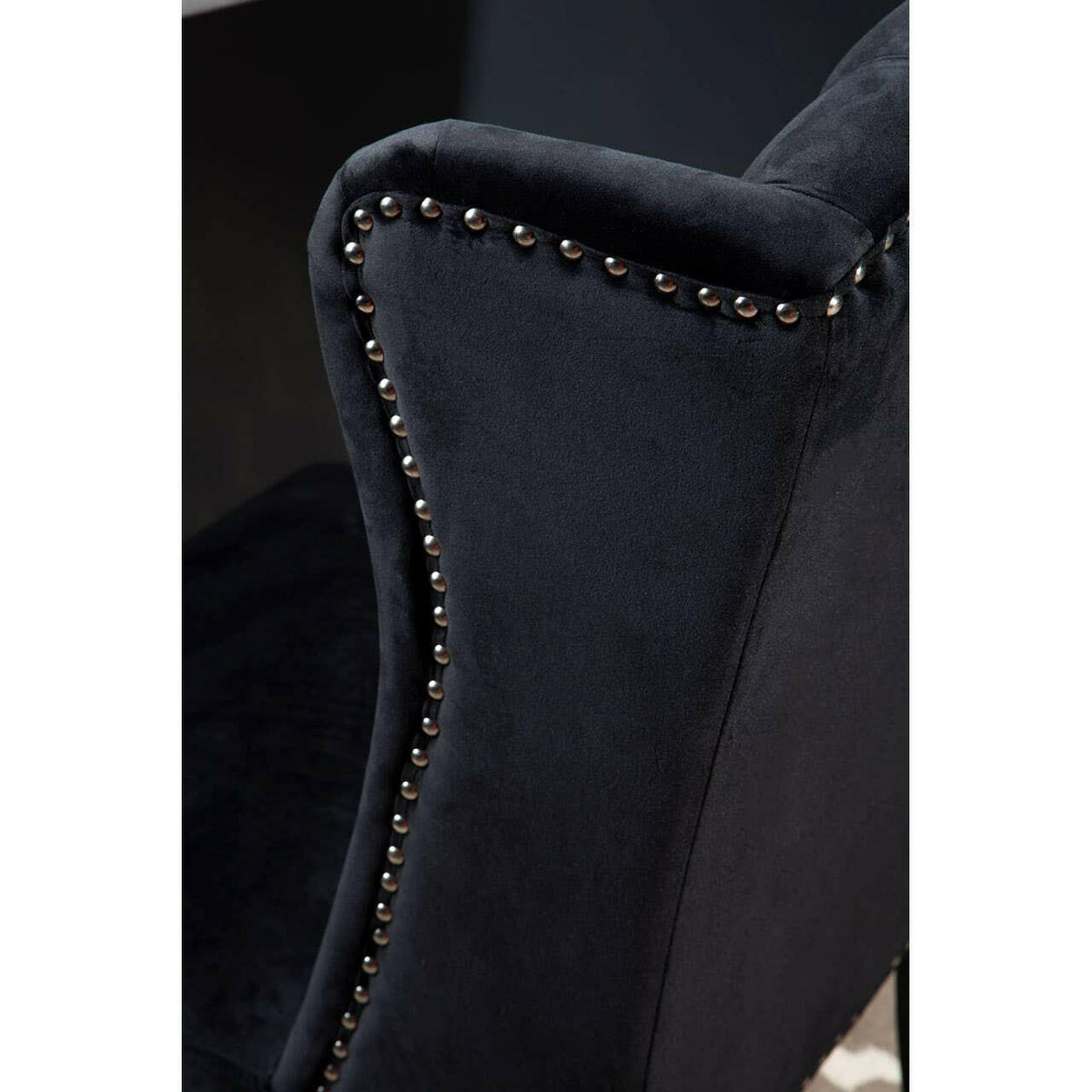Kensington Townhouse Black Velvet Dining Chair.