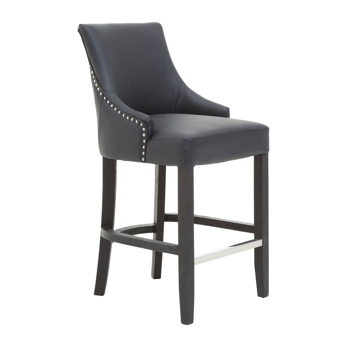 Kensington Townhouse Charcoal Leather Effect Bar Chair.
