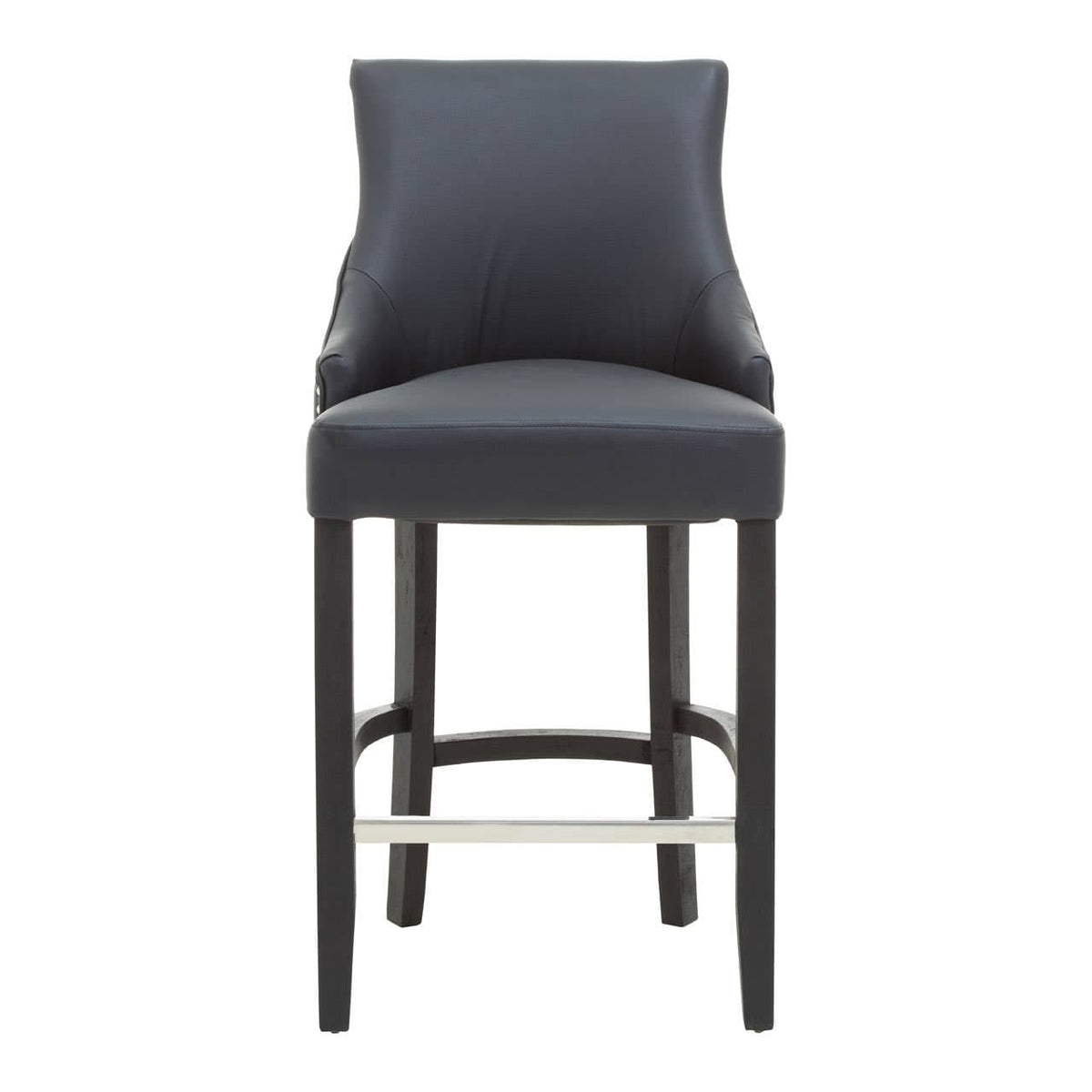 Kensington Townhouse Charcoal Leather Effect Bar Chair.