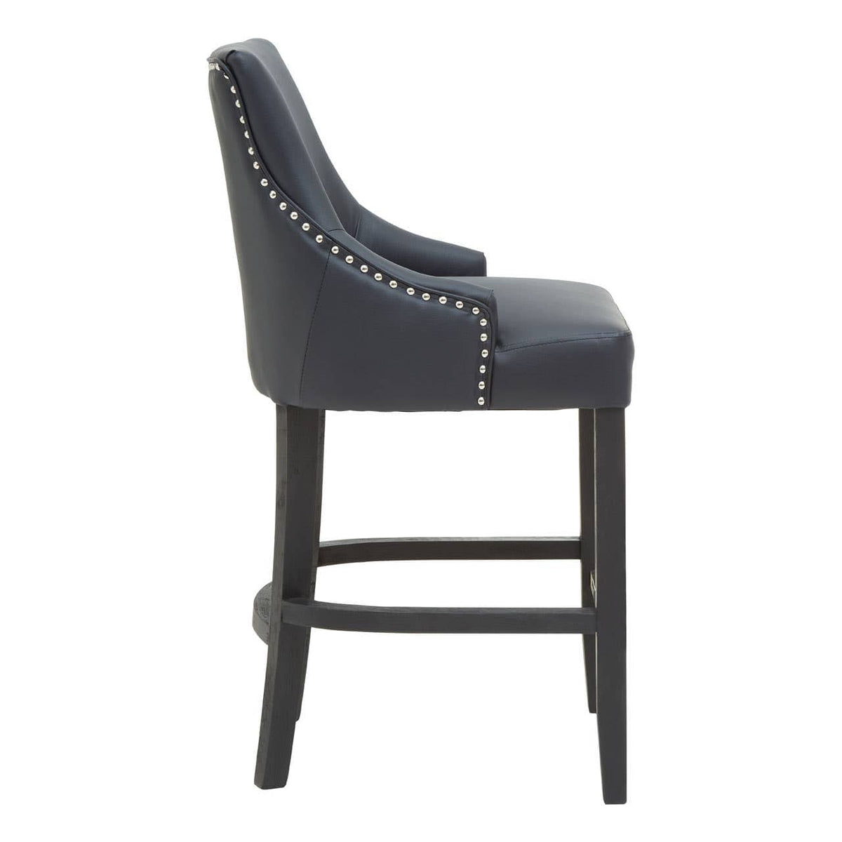 Kensington Townhouse Charcoal Leather Effect Bar Chair.