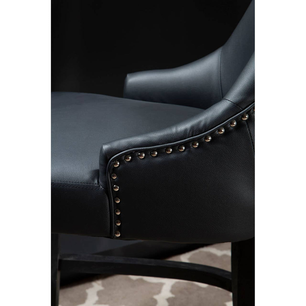Kensington Townhouse Charcoal Leather Effect Bar Chair.