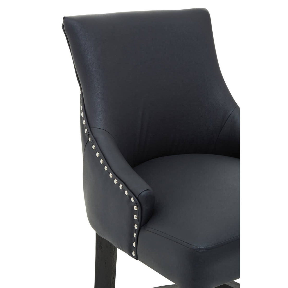 Kensington Townhouse Charcoal Leather Effect Bar Chair.