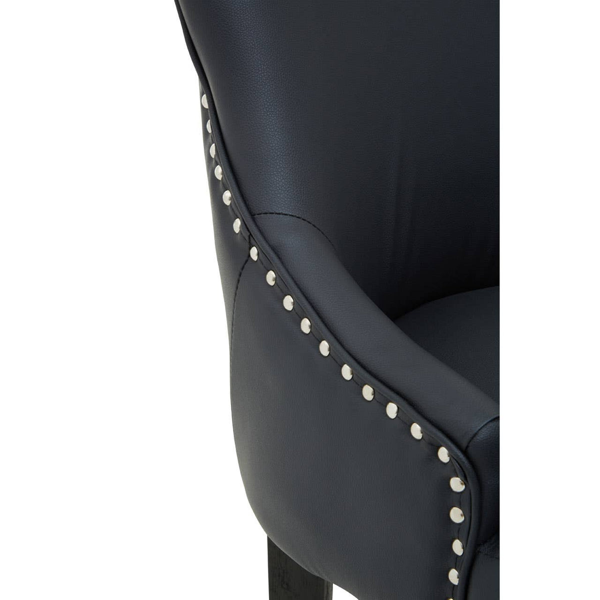 Kensington Townhouse Charcoal Leather Effect Bar Chair.