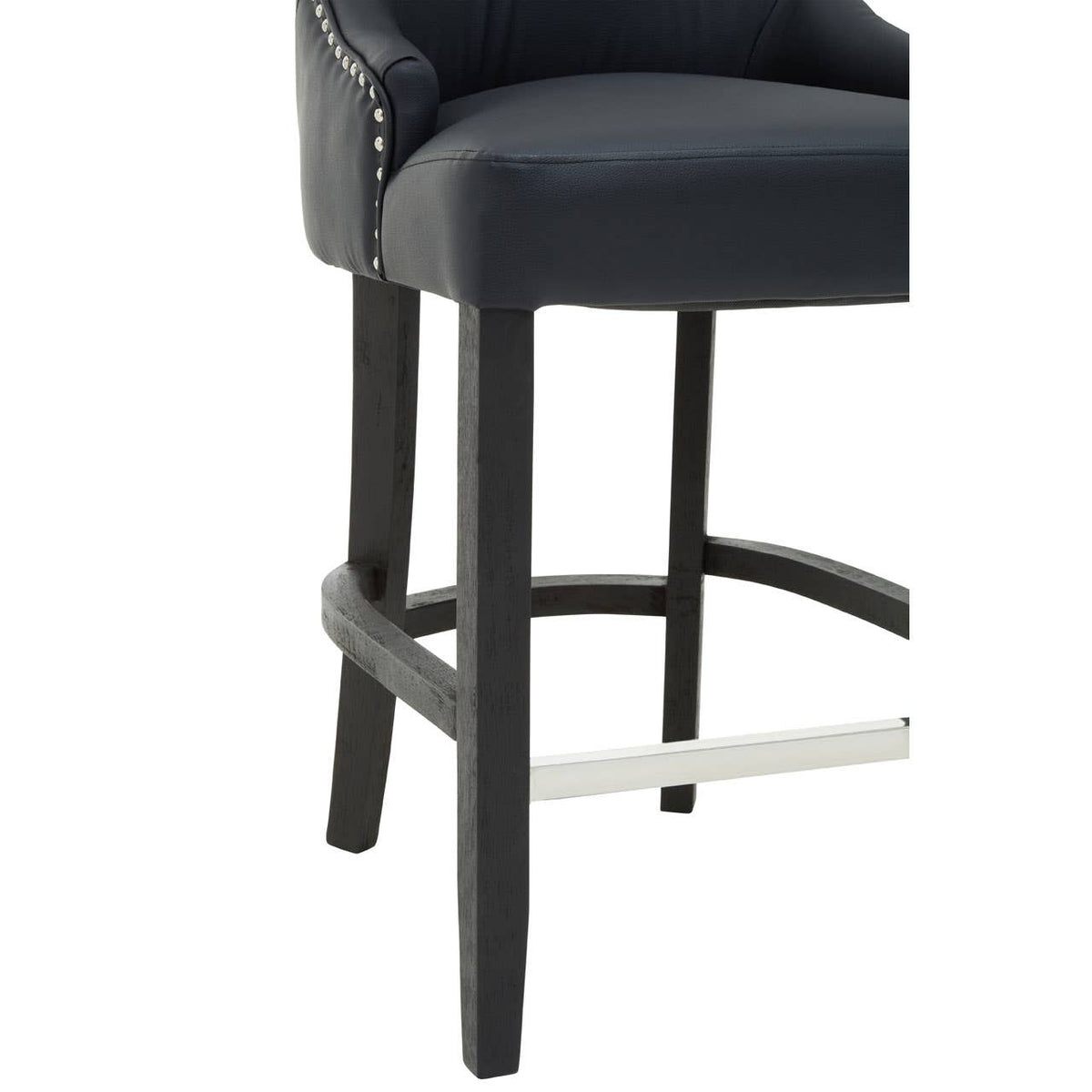Kensington Townhouse Charcoal Leather Effect Bar Chair.
