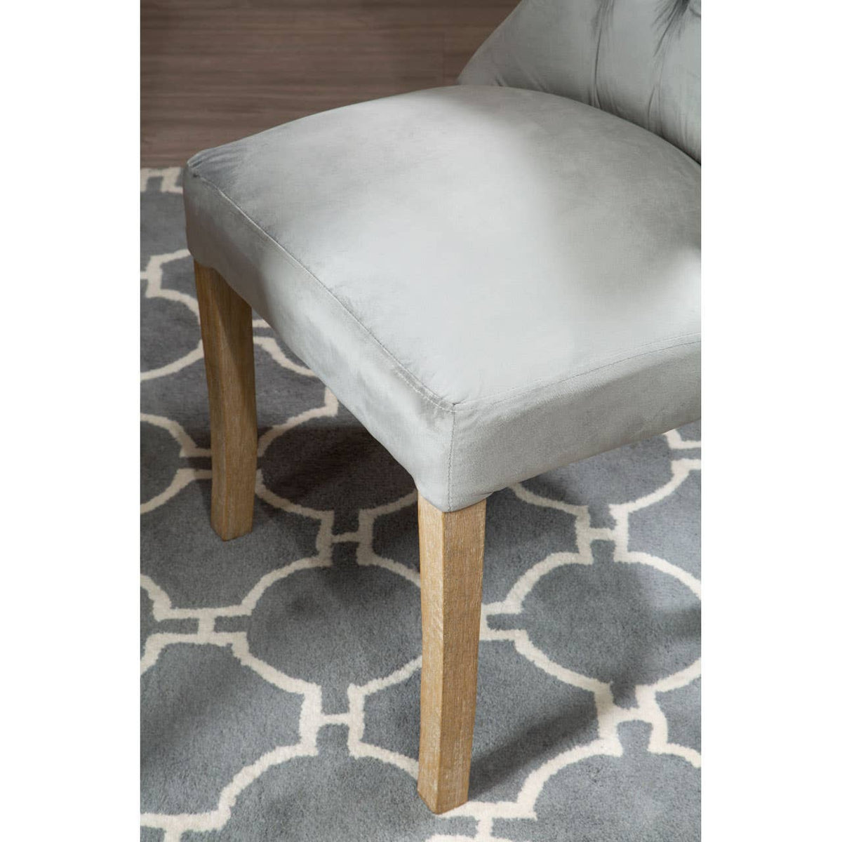 Kensington Townhouse Grey Buttoned Dining Chair.
