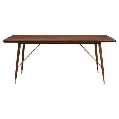 Noosa & Co. Dining Kenso Walnut Wood And Brass Finish Dining Table House of Isabella UK