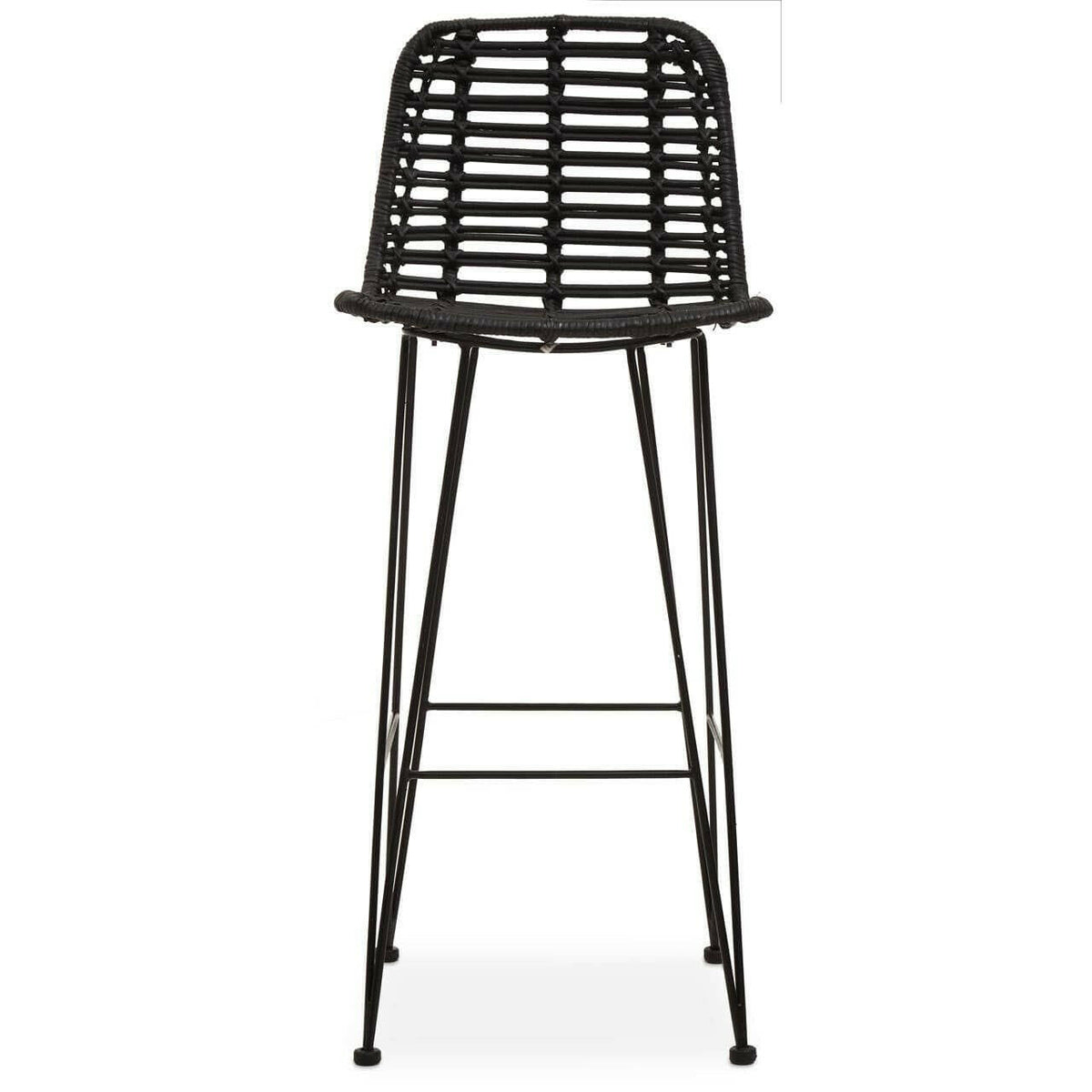 Lagom Black Natural Rattan Bar Chair.