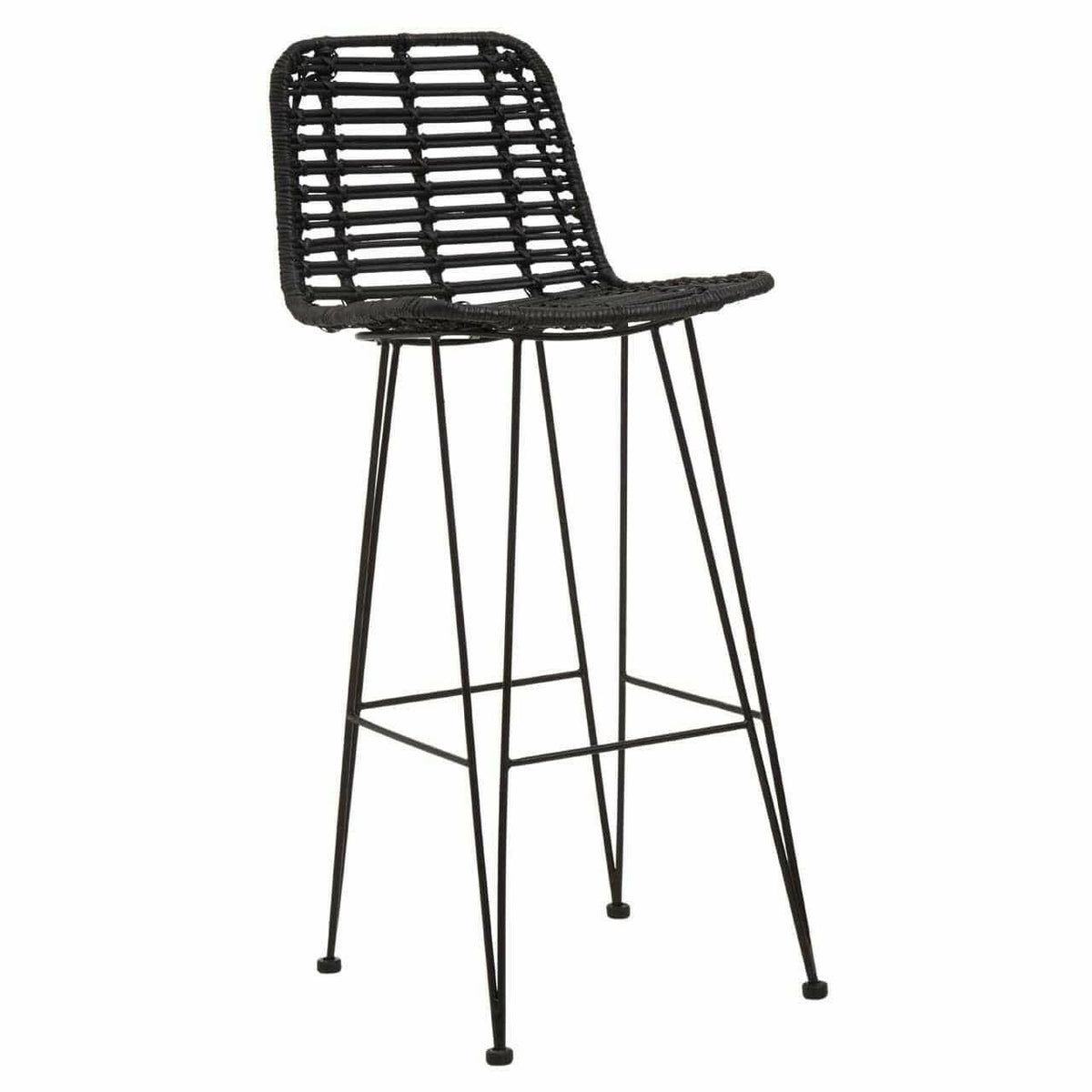Lagom Black Natural Rattan Bar Chair.
