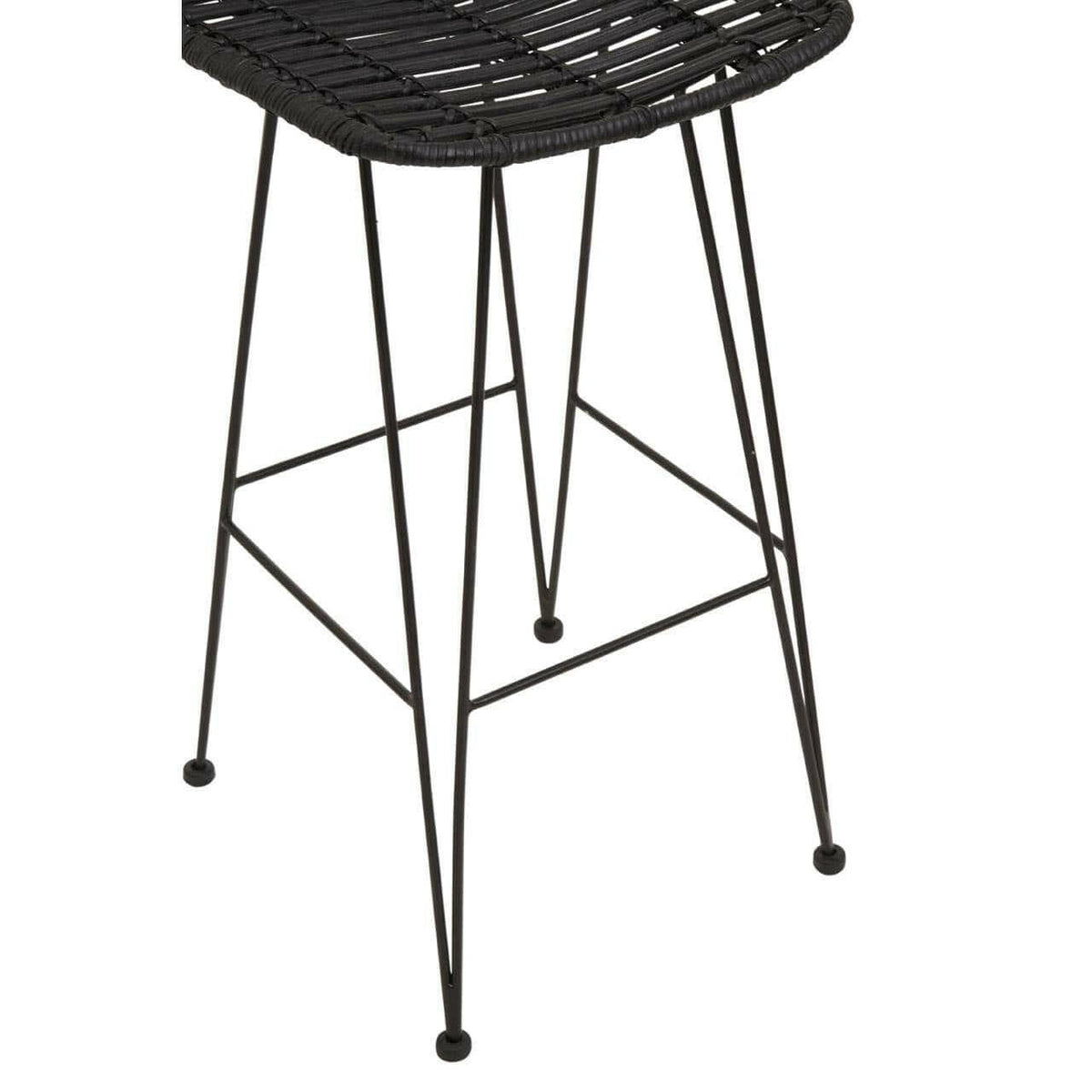 Lagom Black Natural Rattan Bar Chair.