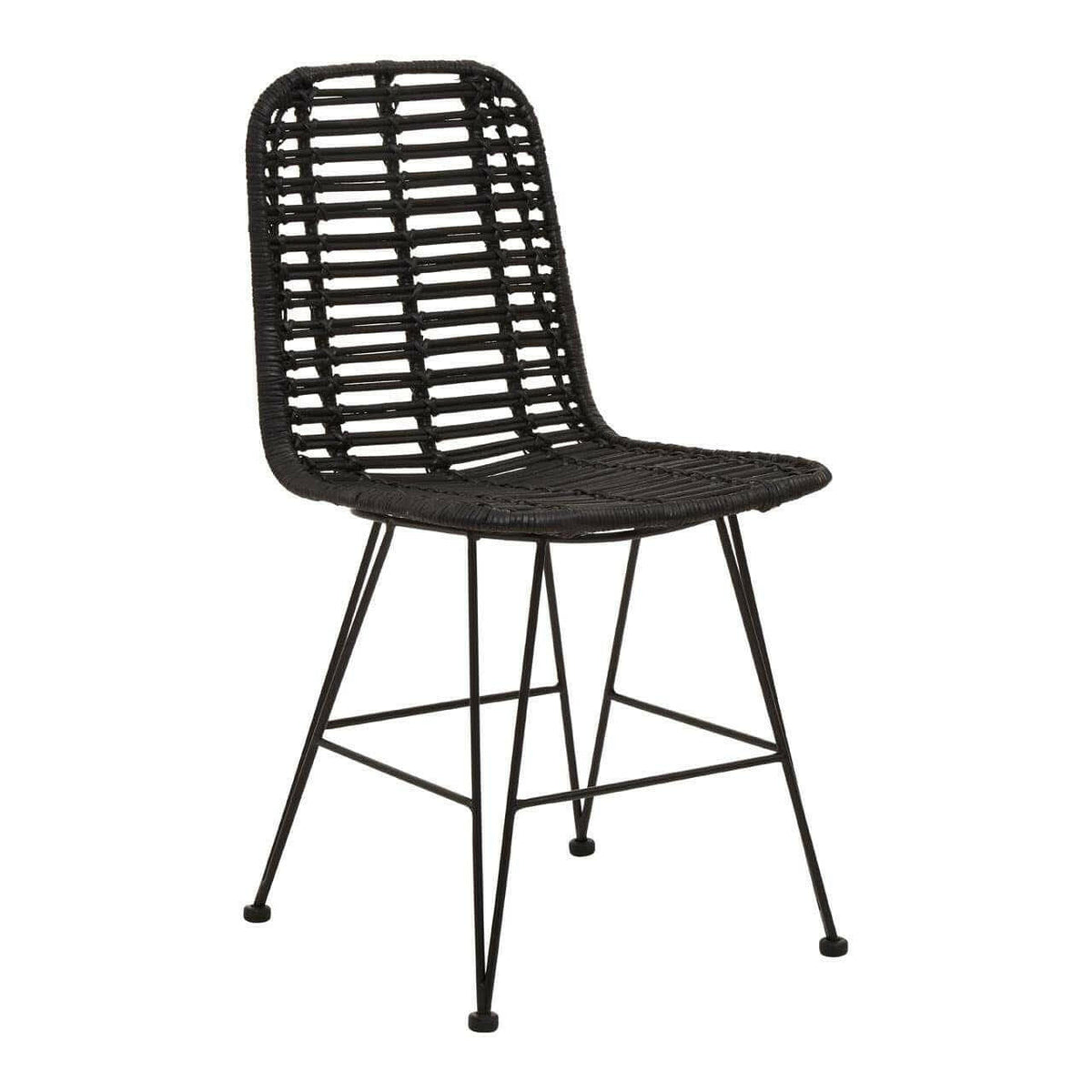 Lagom Black Natural Rattan Dining Chair.
