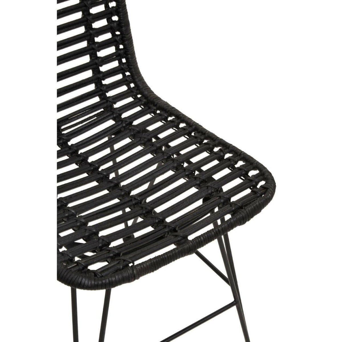 Lagom Black Natural Rattan Dining Chair.