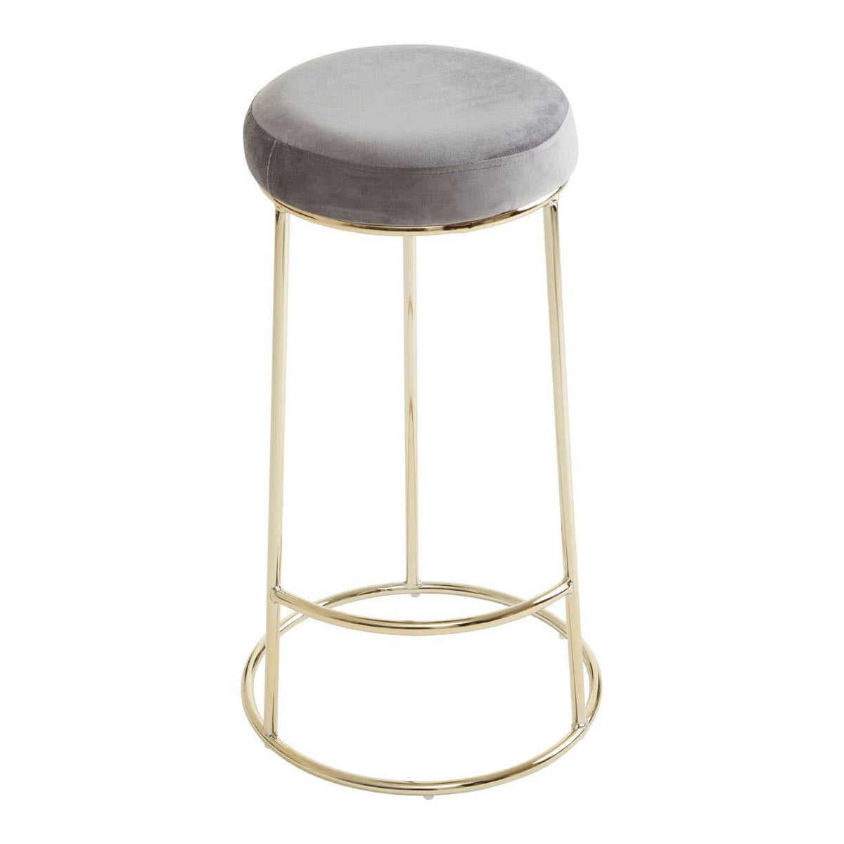 Manhattan Grey Velvet Tall Bar Stool.