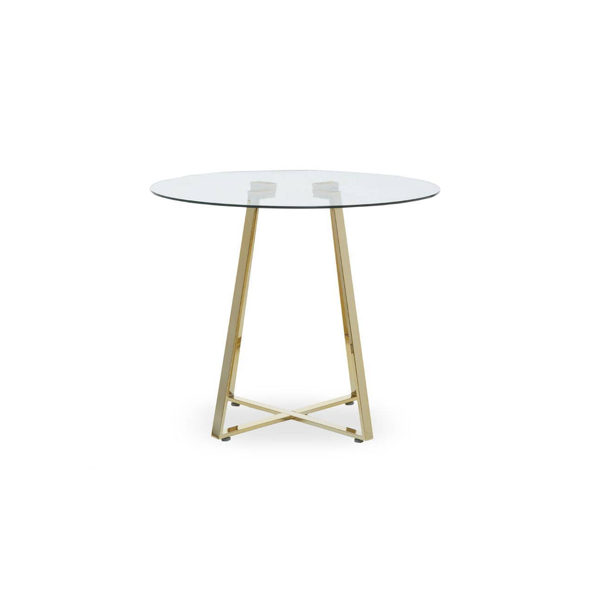Metropolitan Round Gold Finish Dining Table.
