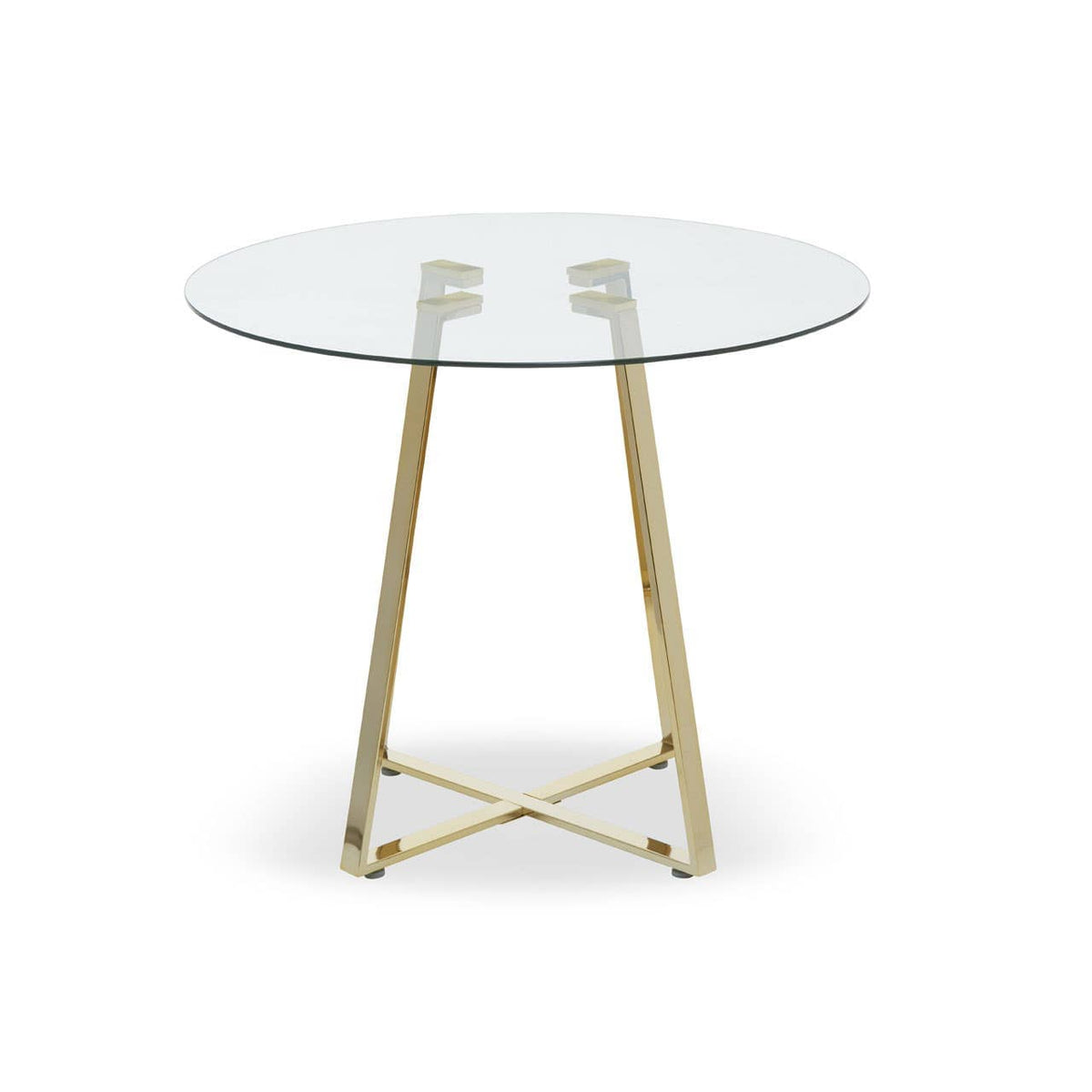 Metropolitan Round Gold Finish Dining Table.