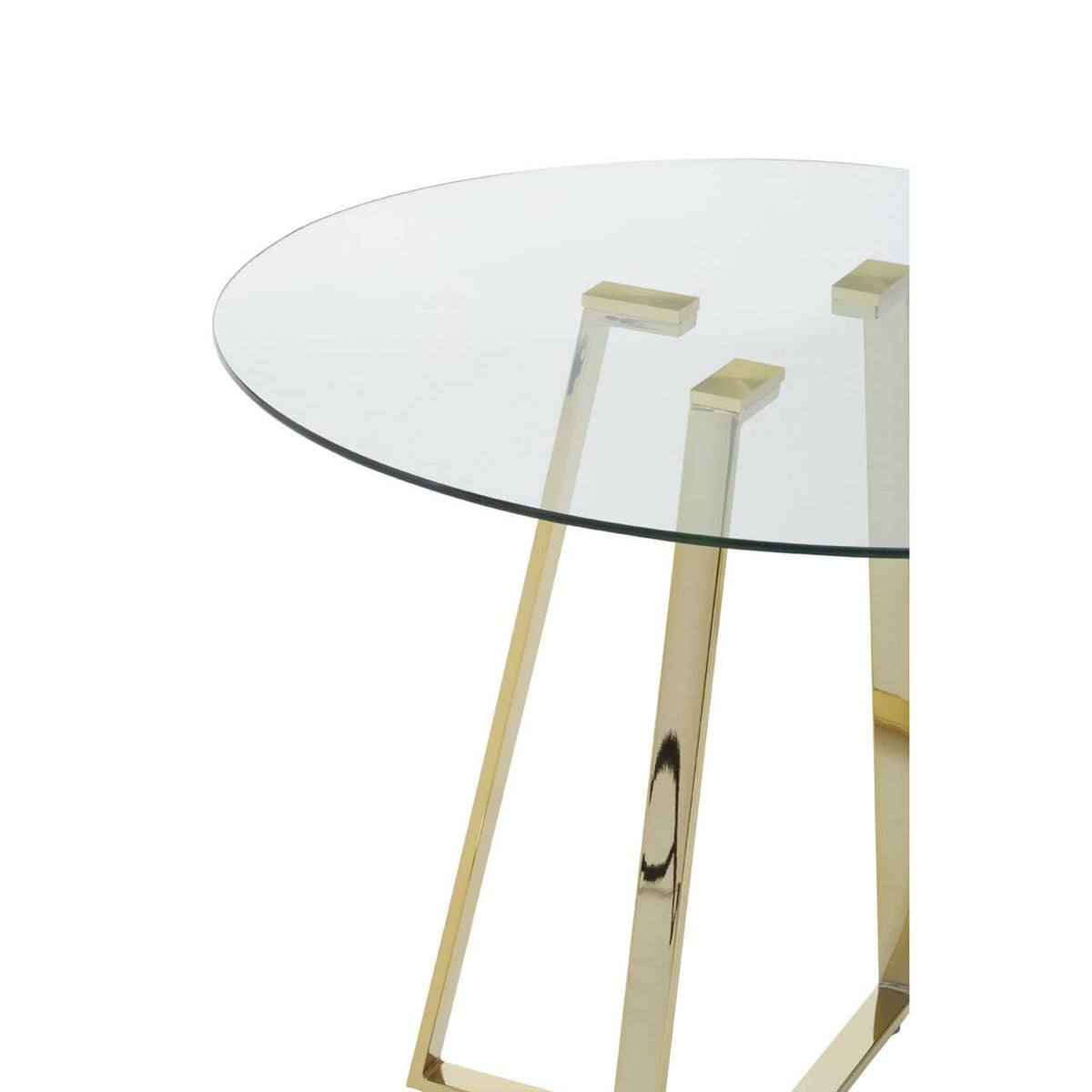 Metropolitan Round Gold Finish Dining Table.