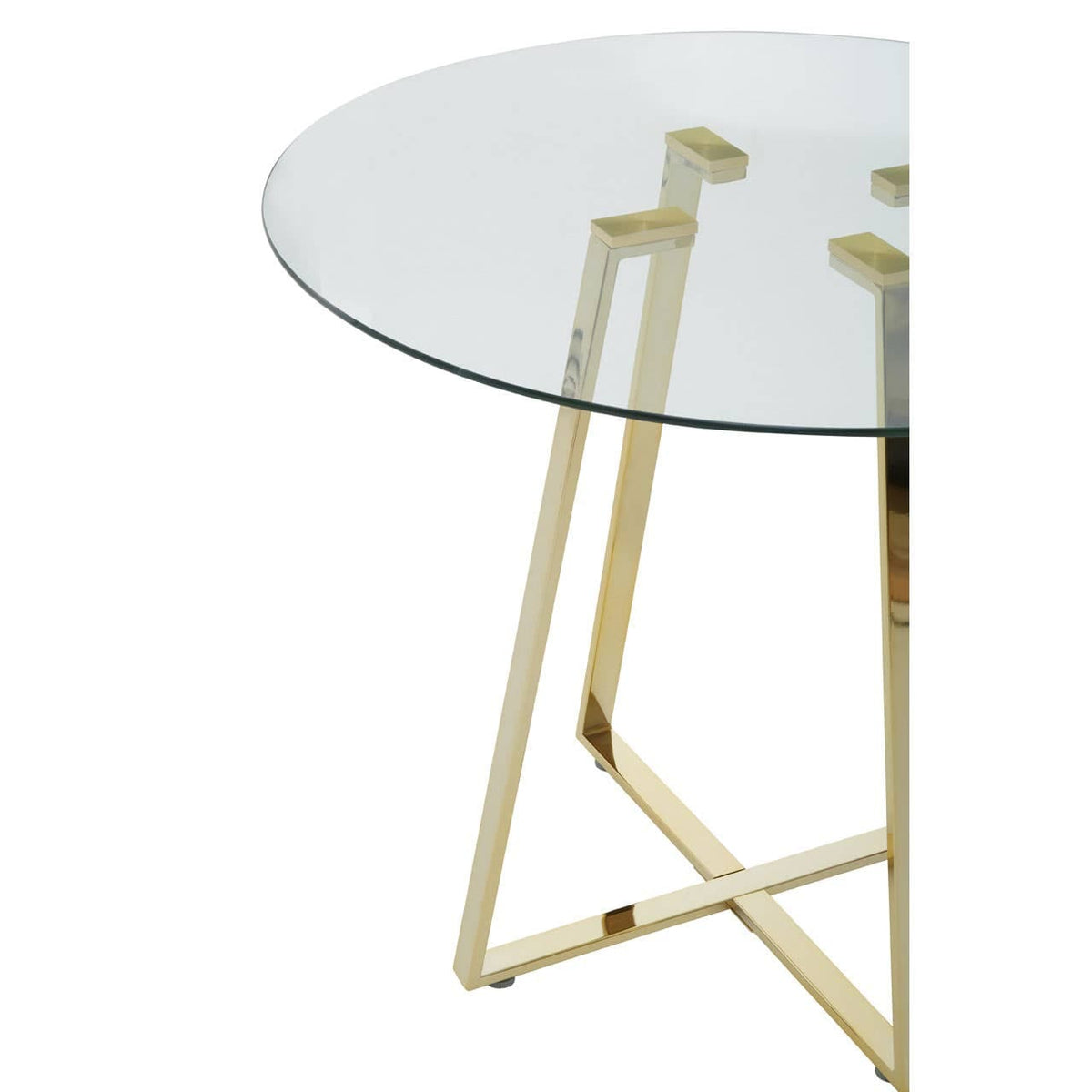 Metropolitan Round Gold Finish Dining Table.