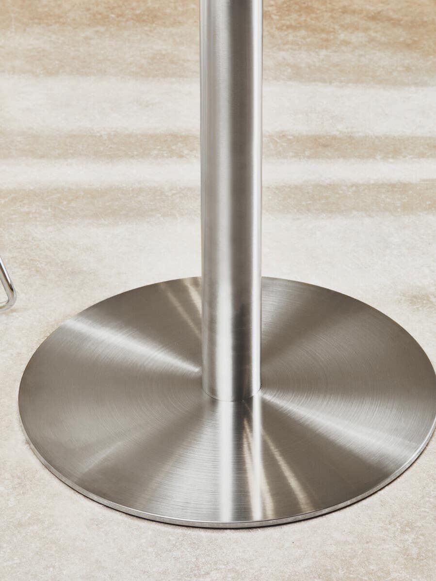 Metropolitan Round Silver Finish Dining Table.