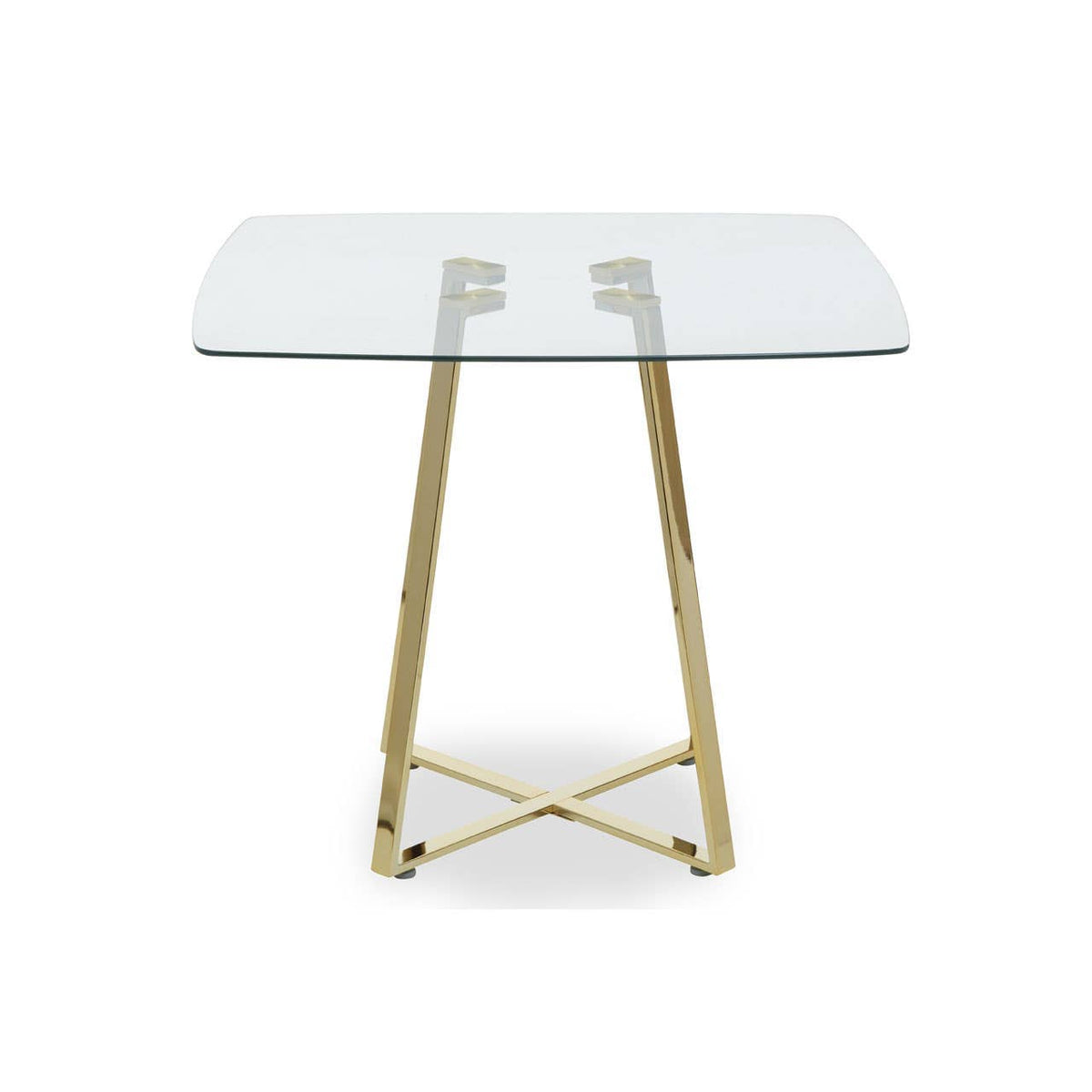 Metropolitan Square Gold Finish Dining Table.