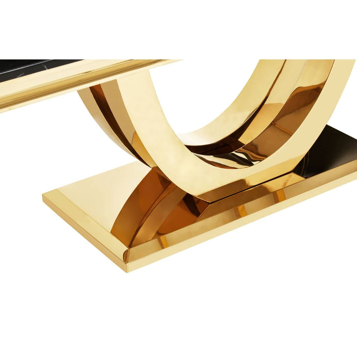 Moda Black Marble Rectangular Dining Table.