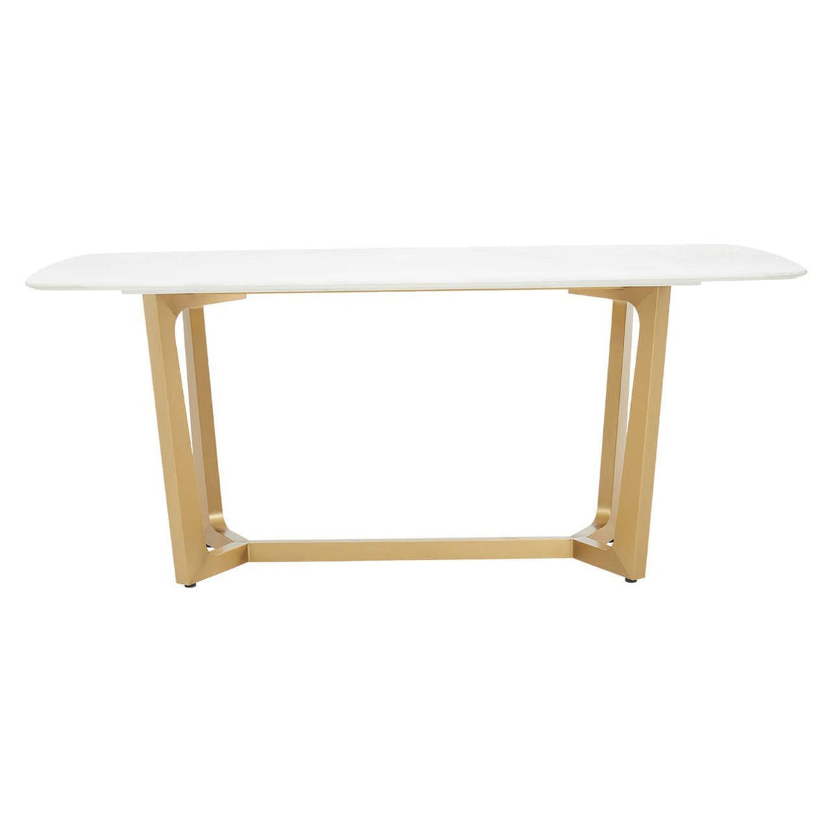 Noosa & Co. Dining Moda White Fuax Marble Top Dining Table With Stainless Steel Frame House of Isabella UK
