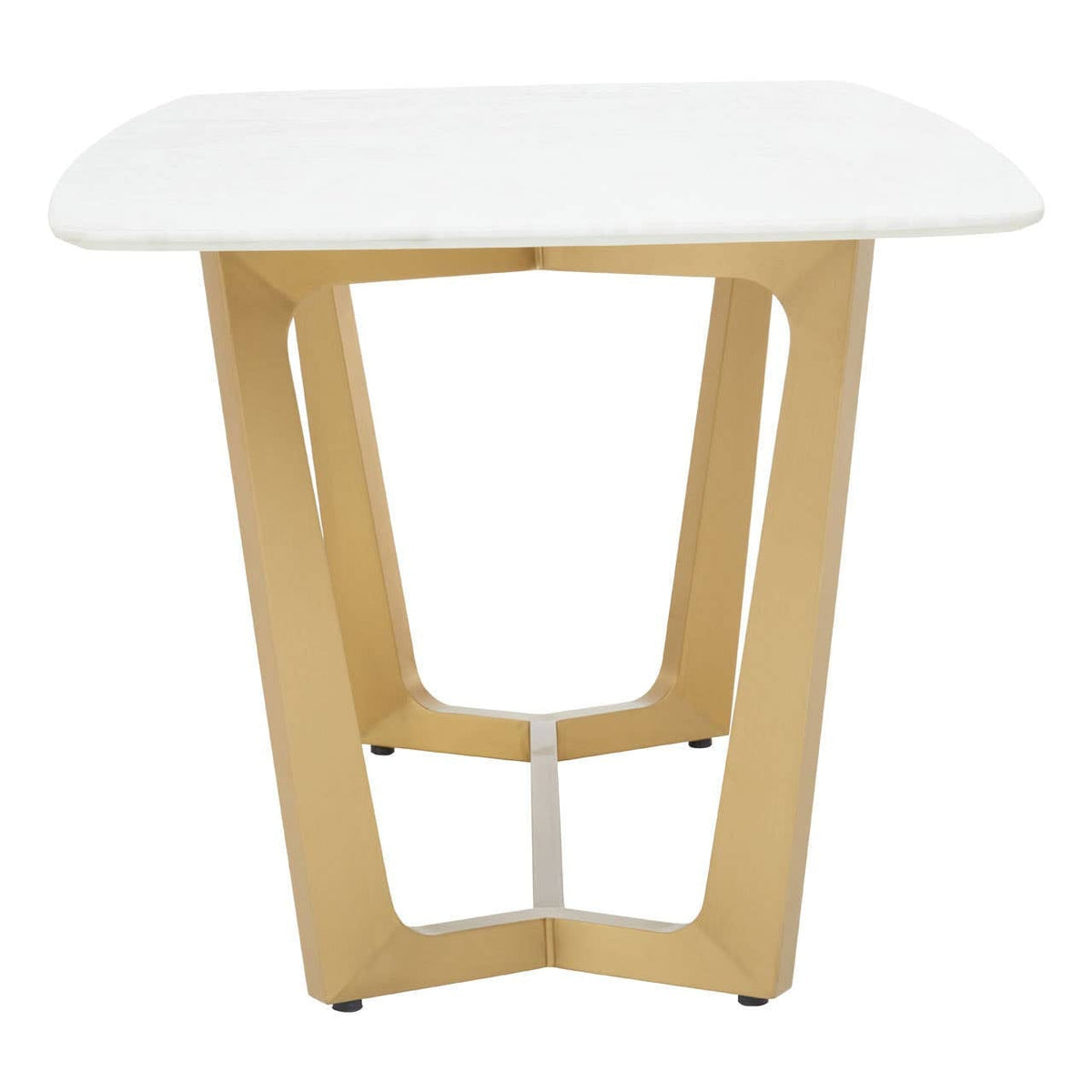 Noosa & Co. Dining Moda White Fuax Marble Top Dining Table With Stainless Steel Frame House of Isabella UK