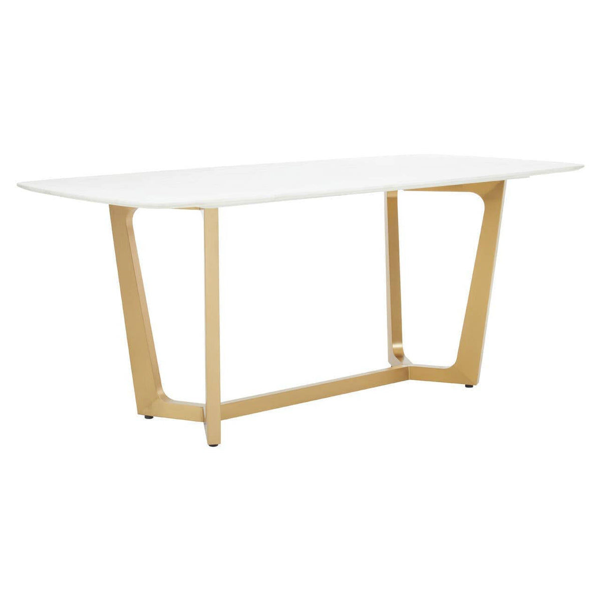 Noosa & Co. Dining Moda White Fuax Marble Top Dining Table With Stainless Steel Frame House of Isabella UK