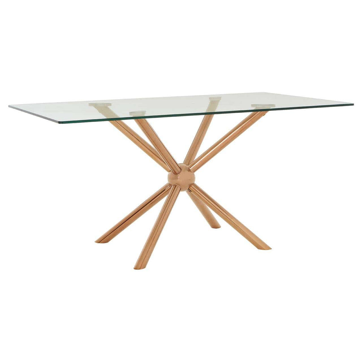 Novo Rectangular Rose Gold Dining Table.