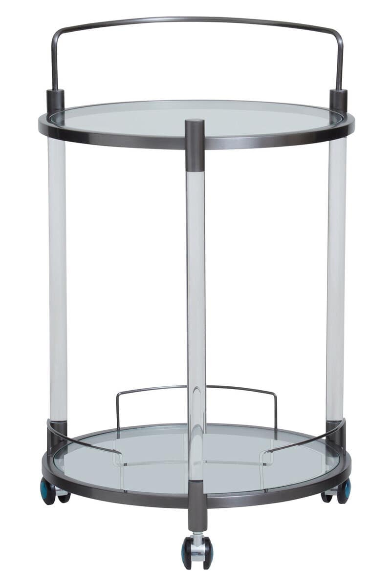 Oria Round Drinks Trolley With Acrylic Supports.