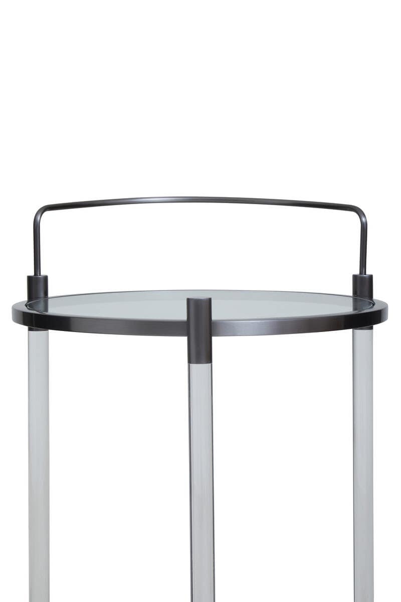 Oria Round Drinks Trolley With Acrylic Supports.