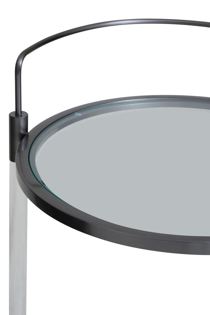 Oria Round Drinks Trolley With Acrylic Supports.